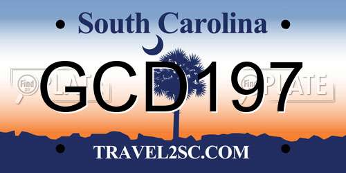 GCD197 South Carolina License Plate