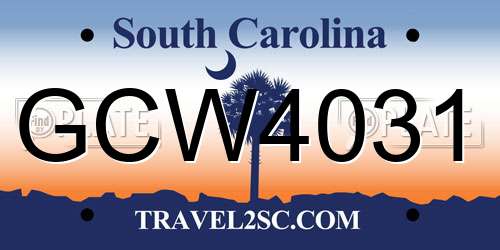 GCW4031 South Carolina License Plate