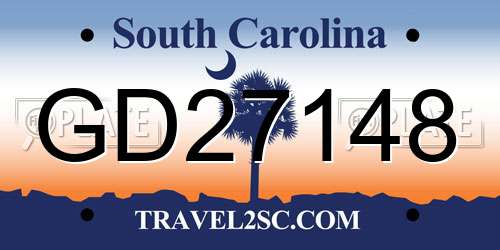 GD27148 South Carolina License Plate