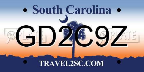 GD2C9Z South Carolina License Plate