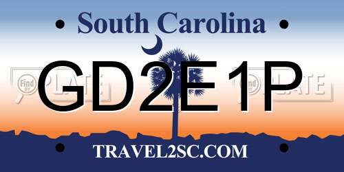 GD2E1P South Carolina License Plate