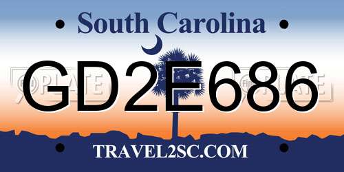 GD2E686 South Carolina License Plate