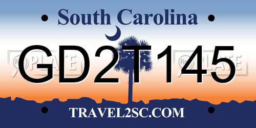 GD2T145 South Carolina License Plate