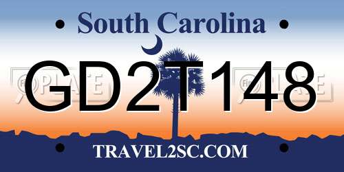 GD2T148 South Carolina License Plate