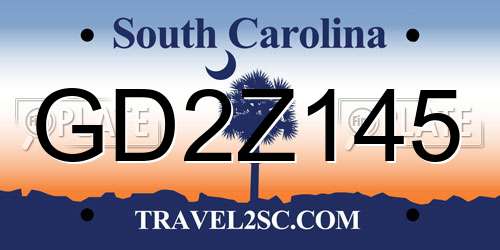 GD2Z145 South Carolina License Plate