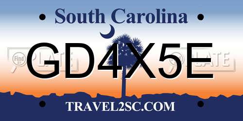 GD4X5E South Carolina License Plate