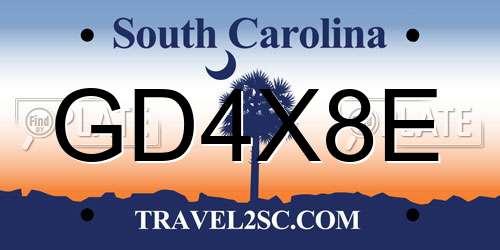 GD4X8E South Carolina License Plate