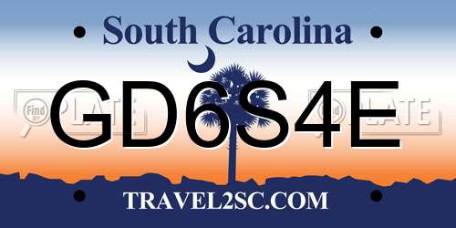 GD6S4E South Carolina License Plate