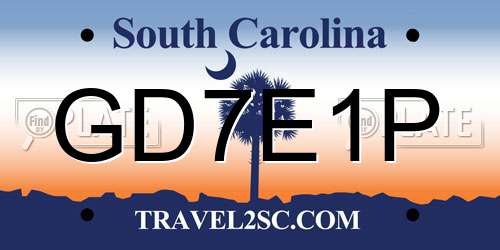 GD7E1P South Carolina License Plate