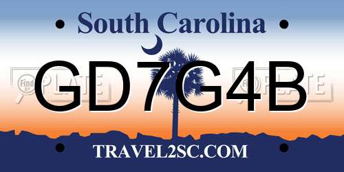 GD7G4B South Carolina License Plate