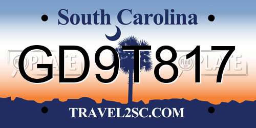 GD9T817 South Carolina License Plate