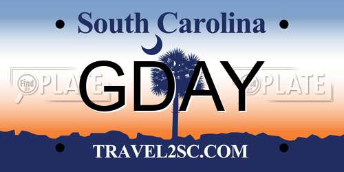 GDAY South Carolina License Plate