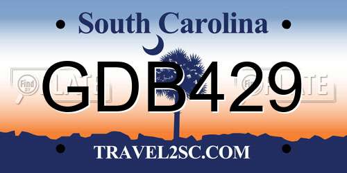 GDB429 South Carolina License Plate