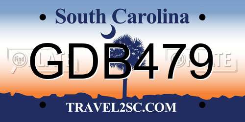 GDB479 South Carolina License Plate