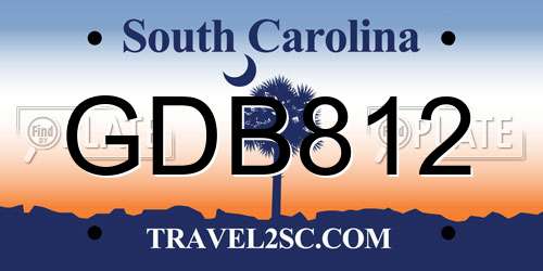 GDB812 South Carolina License Plate