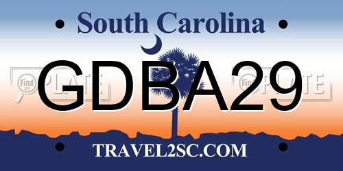 GDBA29 South Carolina License Plate