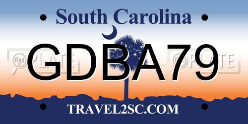 GDBA79 South Carolina License Plate