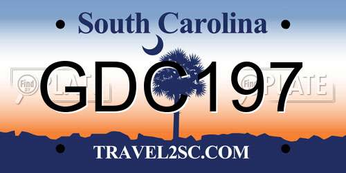 GDC197 South Carolina License Plate