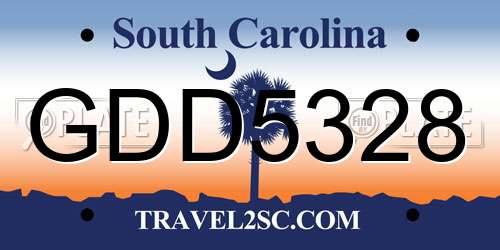 GDD5328 South Carolina License Plate