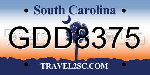 GDD8375 South Carolina License Plate