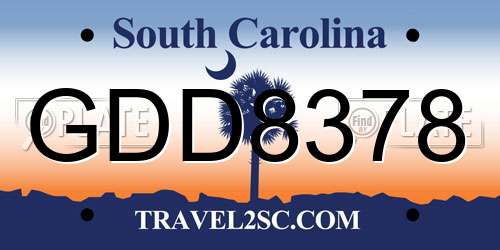 GDD8378 South Carolina License Plate