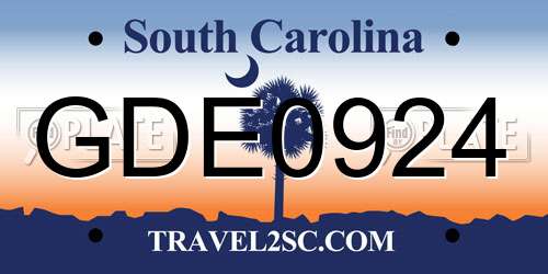 GDE0924 South Carolina License Plate