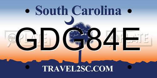 GDG84E South Carolina License Plate