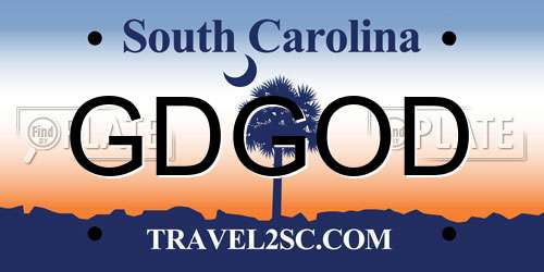 GDGOD South Carolina License Plate