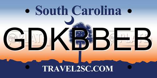 GDKBBEB South Carolina License Plate