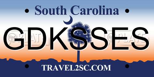 GDKSSES South Carolina License Plate