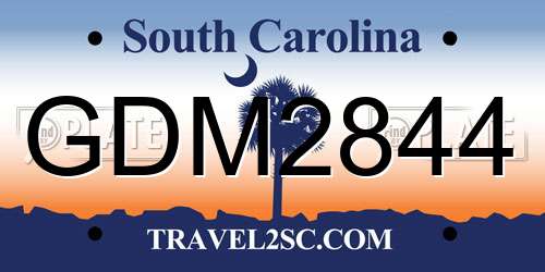 GDM2844 South Carolina License Plate