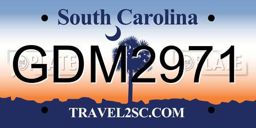 GDM2971 South Carolina License Plate