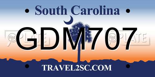 GDM707 South Carolina License Plate