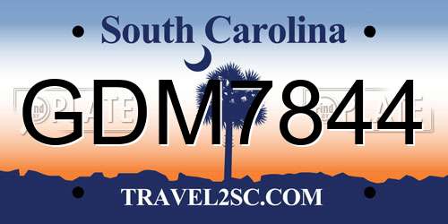 GDM7844 South Carolina License Plate
