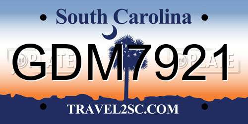 GDM7921 South Carolina License Plate