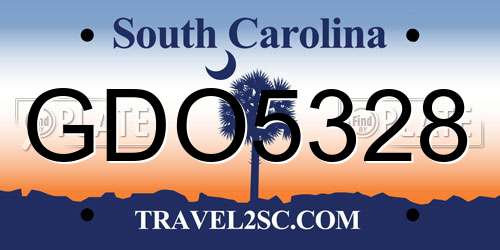 GDO5328 South Carolina License Plate