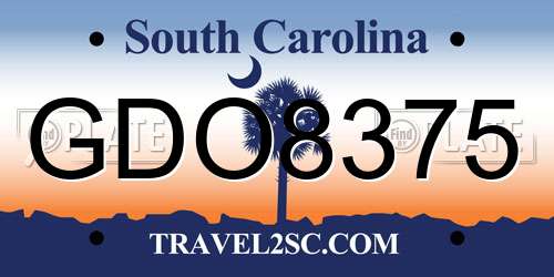 GDO8375 South Carolina License Plate