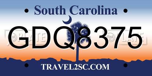 GDQ8375 South Carolina License Plate