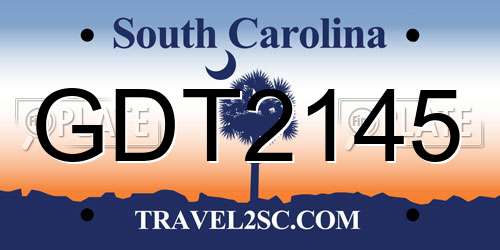 GDT2145 South Carolina License Plate