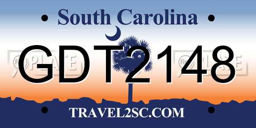 GDT2148 South Carolina License Plate