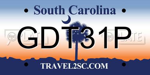 GDT31P South Carolina License Plate