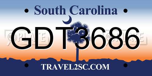 GDT3686 South Carolina License Plate