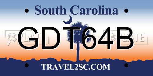GDT64B South Carolina License Plate