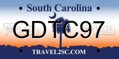 GDTC97 South Carolina License Plate
