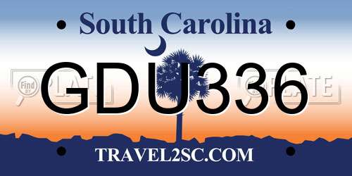 GDU336 South Carolina License Plate