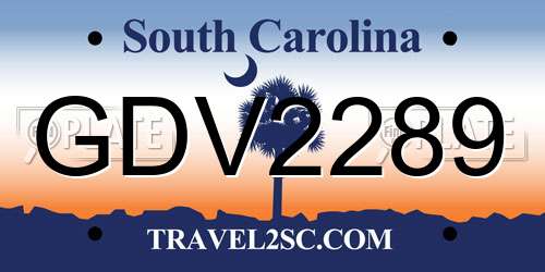 GDV2289 South Carolina License Plate