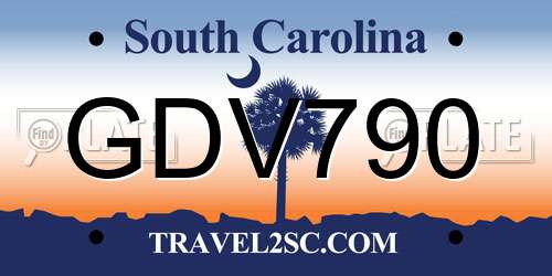 GDV790 South Carolina License Plate