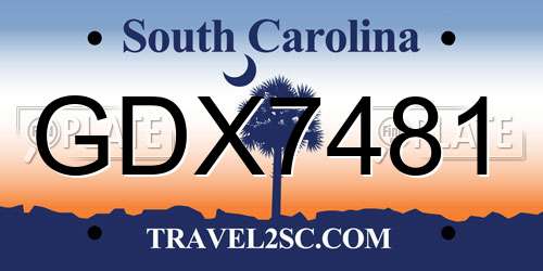 GDX7481 South Carolina License Plate