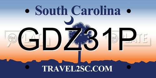 GDZ31P South Carolina License Plate
