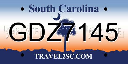 GDZ7145 South Carolina License Plate